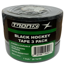 Load image into Gallery viewer, TronX Black Cloth Hockey Tape (3 Pack)