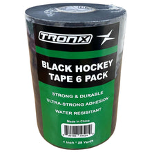 Load image into Gallery viewer, TronX Black Cloth Hockey Tape (6 Pack)