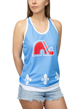 Load image into Gallery viewer, Quebec Nordiques Retro Alternate Women's Racerback Hockey Tank
