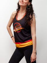 Load image into Gallery viewer, Vancouver Canucks Retro Alternate Women's Racerback Hockey Tank