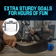Load image into Gallery viewer, TronX Mini Hockey Indoor Goal Set (2 Goals, 4 Sticks, 2 Balls)