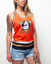 Load image into Gallery viewer, Anaheim Ducks Orange Retro Alternate Women&#39;s Racerback Hockey Tank
