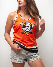 Load image into Gallery viewer, Anaheim Ducks Orange Retro Alternate Women&#39;s Racerback Hockey Tank
