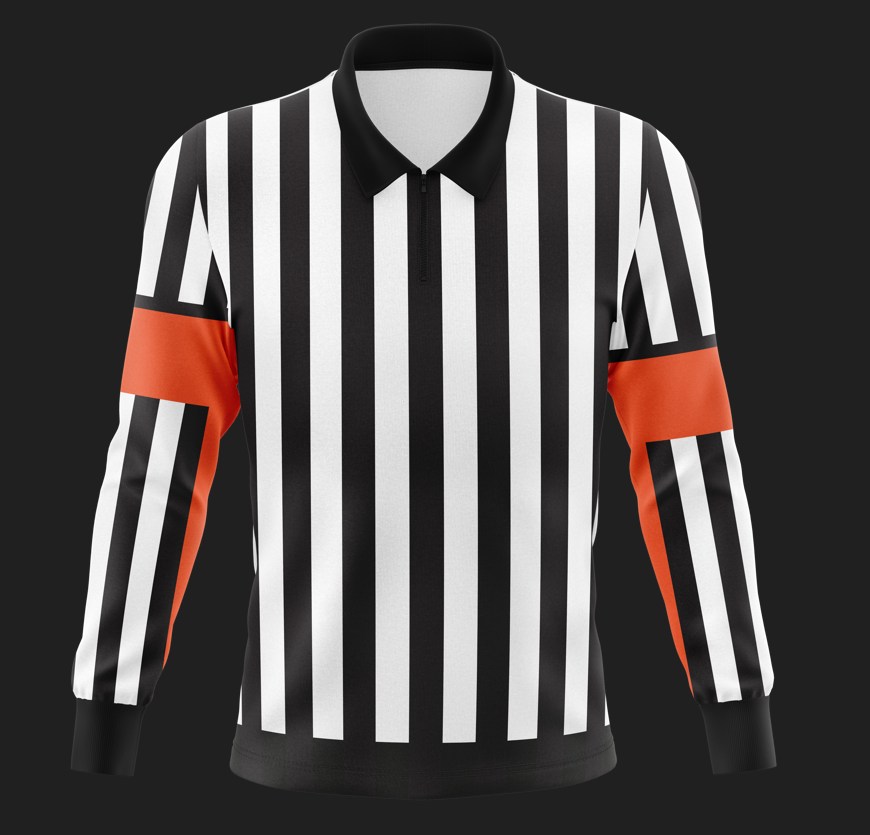 Black Biscuit NHL Style Sublimated Hockey Referee Jersey - NEW