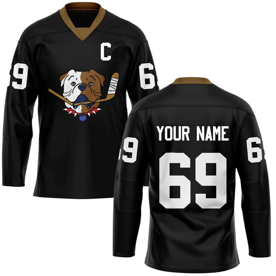 TronX Bulldogs Black Personalized Custom Hockey Jerseys