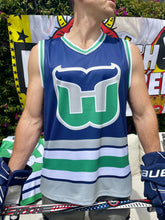Load image into Gallery viewer, Hartford Whalers Retro Navy Blue Alternate Hockey Tank
