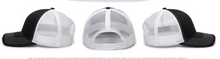 Load image into Gallery viewer, BB Hockey Black/White with Orange Embroidery Youth Trucker Hat
